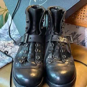 Prada Buckled Leather Rodeo Boots size 11.5 Prada | Shoes | Prada Buckled Leather Rodeo Boots Size 15  main image 2